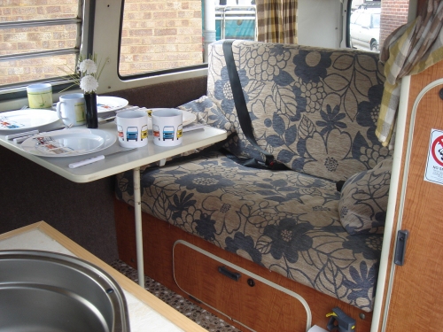 Interior of Donald the VW Camper Van